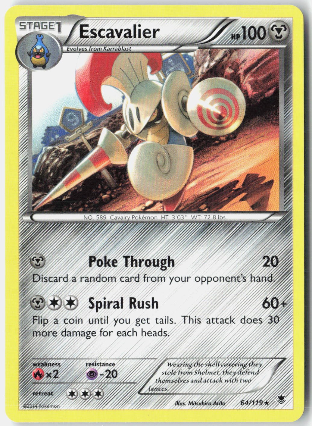 Escavalier 64/119 Rare Phantom Forces Pokemon Near Mint