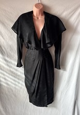 Vintage Moods Size 8 Black Fitted Pencil Dress