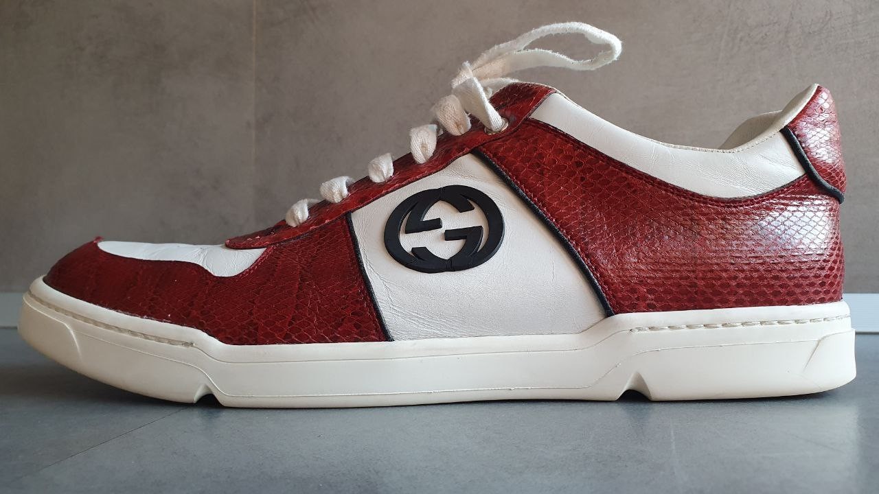 Gucci Interlocking GG Logo Red Python Low Top Sne… - image 19