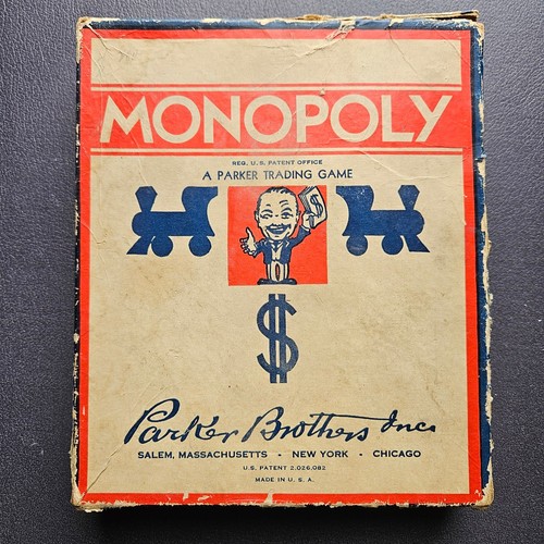 Jeu Monopoly Vintage 1936 – Parker Brothers – Plateau Complet – État Correct