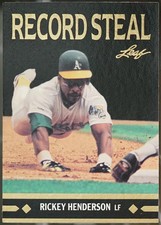 1991 Leaf #BC26 Rickey Henderson Gold Leaf Rookies Baseball VG