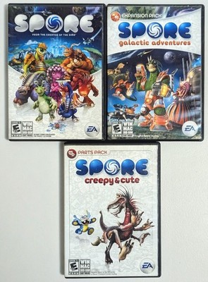 Spore (2008) + Galactic Adventures + Creepy & Cute (PC & Mac Game) [CIB, Tested]