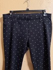TIME AND TRU CROP LEGGINGS JEGGINGS SZ XL (16-18) BLACK & WHITE DOTS PULL ON — photo 2