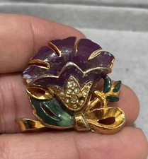 Vtg. 40's Coro Pat. # 1852188 Dress Clip As Is Trembler Flower