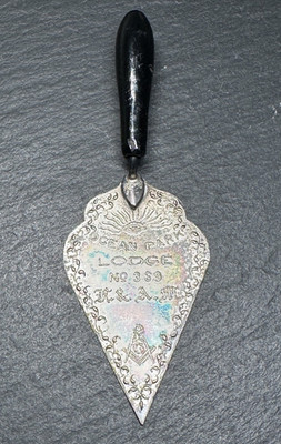 ANTIQUE STERLING MASON MASONIC SYMBOLIC TROWEL OCEAN PARK CA LODGE A&AM I263