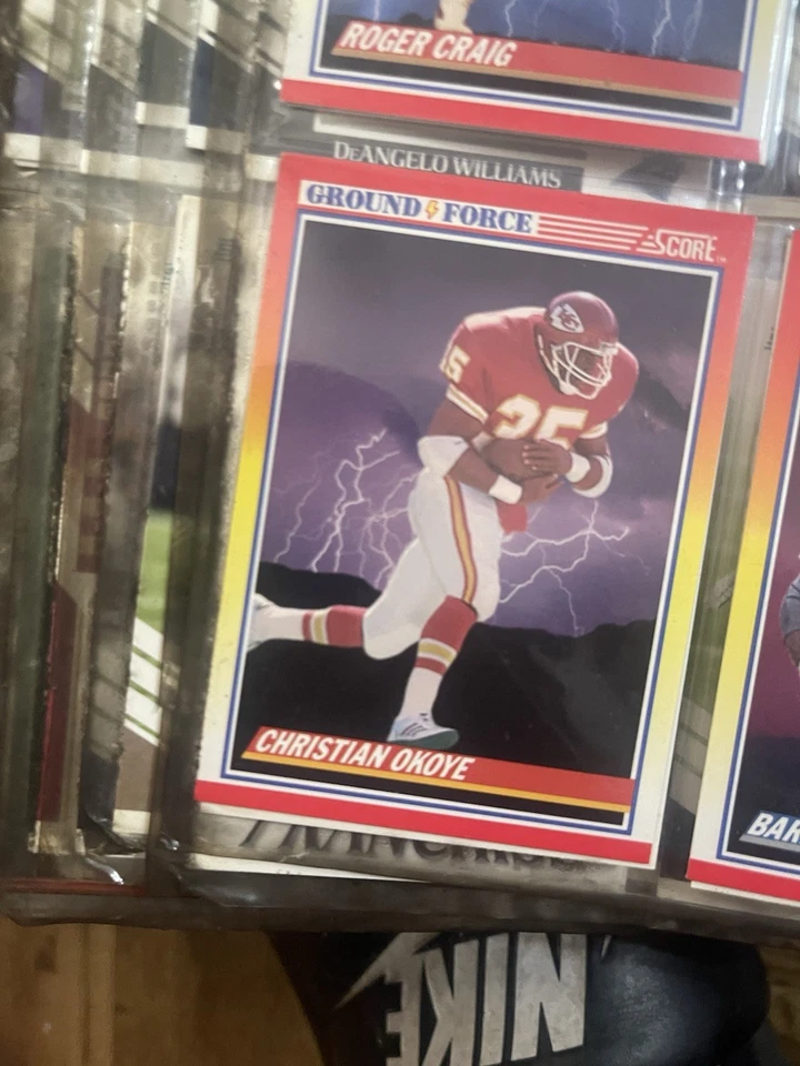 1990 Score Bo Jackson #697 Dan Marino Jim Kelly Barry Sanders y Thurman Thomas Foto 4 de 4