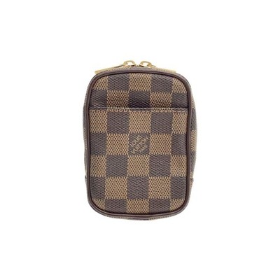Louis Vuitton Etui Okapi PM Damier Ebene Brown Leather PVC Used Japan