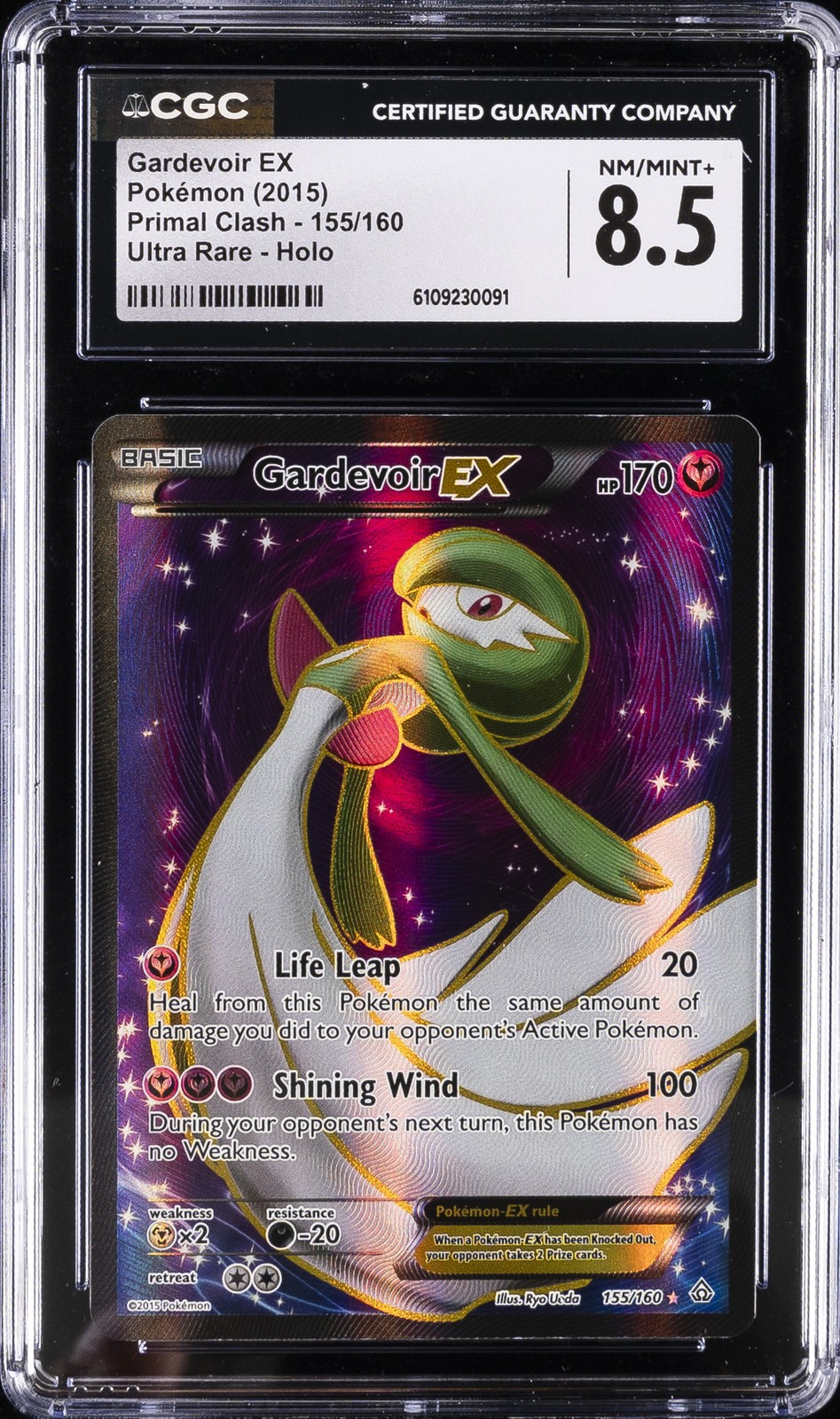 2015 POKÉMON PRIMAL CLASH ULTRA RARE HOLO #155 GARDEVOIR EX CGC 8.5