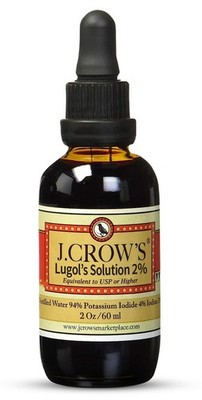 J.CROW'S Lugol's Iodine 2% Solution 2 oz Bottle Potassium Iodide Drops