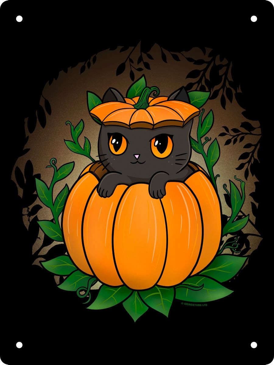 Pumpkitten Mini Tin Sign