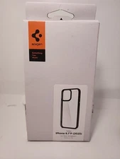 Apple iPhone 15 Pro Case Spigen Ultra Hybrid Clear Matte Black Trim Slim Fit New