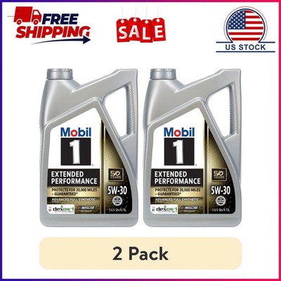 2 pack Mobil 1 Extended Performance Full Synthetic Motor Oil 5W-30, 5 Quart