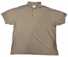 Men'S Lacoste Polo Shirt Light Olive Brown - Size 9