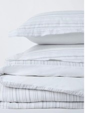 John Lewis Leyton Pure Cotton Waffle Stripe Duvet Cover Set Double