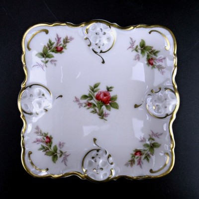 Rosenthal Porzellan Schale / Schälchen Serie Moliere Dekor Moosrose Alte Version