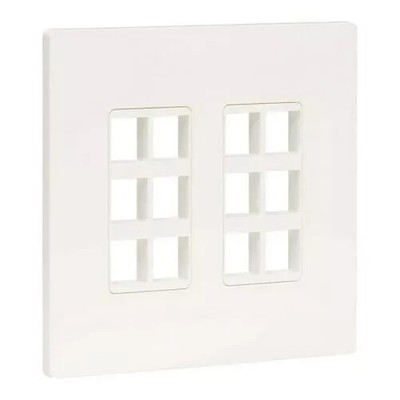 Tripp-Lite Double-Gang Universal Keystone Wallplate, 12-Port