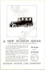 PRINT AD 1924 Hudson Motor Car Company Sedan Super-Six Chassis 6.5 x 10