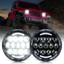 Xprite 105W LED Headlights with Hi/Lo Beam DRL For 97-18 Jeep Wrangler TJ JK LJ