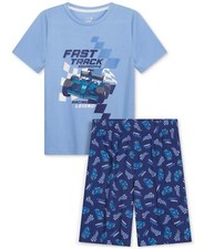 Max and Olivia Boys 2-Pc. Fast Track Short  Pajama Set - Blue