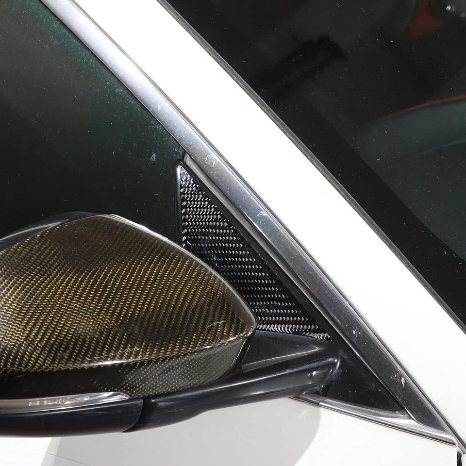 Cubierta triángulo pilar A ventana delantera de fibra de carbono para Jaguar F-Type 2013-22 Foto 3 de 4