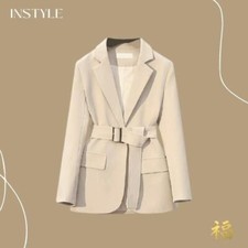 Autumn Office Ladies Blazer Jacket Outerwear Slim Women One Button Coat 2021