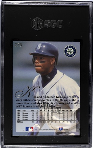1993 FLAIR #270 KEN GRIFFEY JR. *HOF* - SGC 9 - Picture 2 of 2