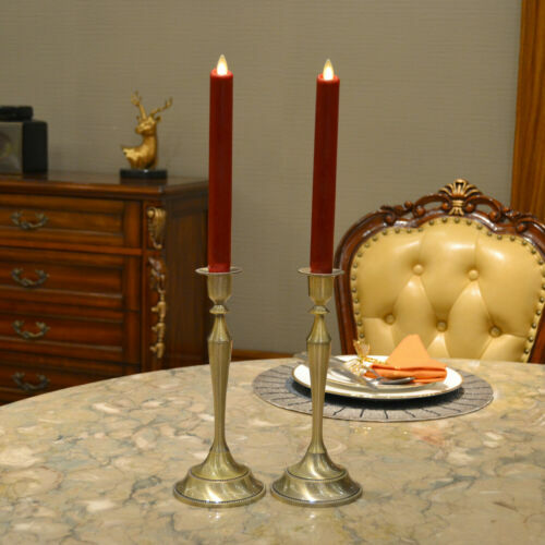 Luminara Flickering Flameless Unscented Wax Tapered Candles Set of 2