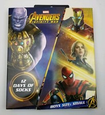 12 DAYS OF SOCKS Boys Size Medium AVENGERS Infinity War NIB 