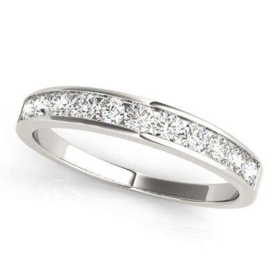 Halb-Ewigkeitsring 9 kt Gold Rundschliff D/VS Lab gezüchtet Diamant Kanalfassung - I, J, K