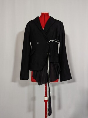 Forme D Expression Asymmetrical Black Deconstructed Blazer Large Italy $1000+