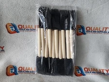 1" Foam Brush Set For Paints & Varnishes, Wood Handles, Disposable - 10 pcs.