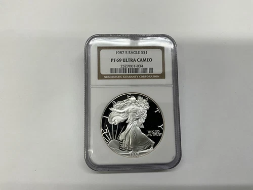 1987 S NGC PF69 ULTRA CAMEO American Silver Eagle Proof $1 PF69UC