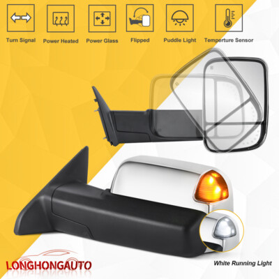 Chrome Power Heated Tow Mirrors W/ Temp Sensor For 2009-2018 Ram 1500 2500 3500 - Foto 6