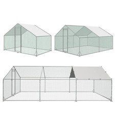 2/4/6M x 3M Large Metal Walk-in Chicken Coop Rabbit Hutch Ferret Cage Hen House