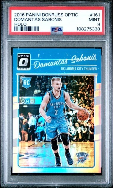 2016 PANINI DONRUSS OPTIC 161 DOMANTAS SABONIS HOLO PSA 9