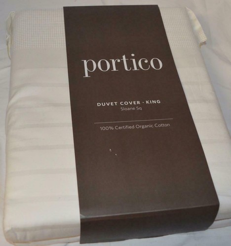 Portico SLOANE SQUARE CLOUD DANCER CREAM KING Duvet Set ORGANIC COTTON - Picture 4 of 6