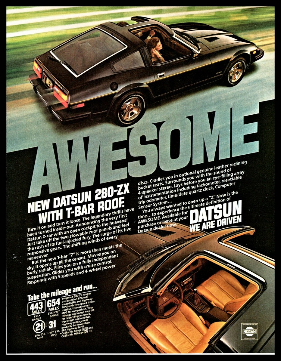 1980 DATSUN 280-ZX T-bar Roof Classic Car Photo AD | eBay 1980 DATSUN 280-ZX T-bar Roof Classic Car Photo AD | eBay