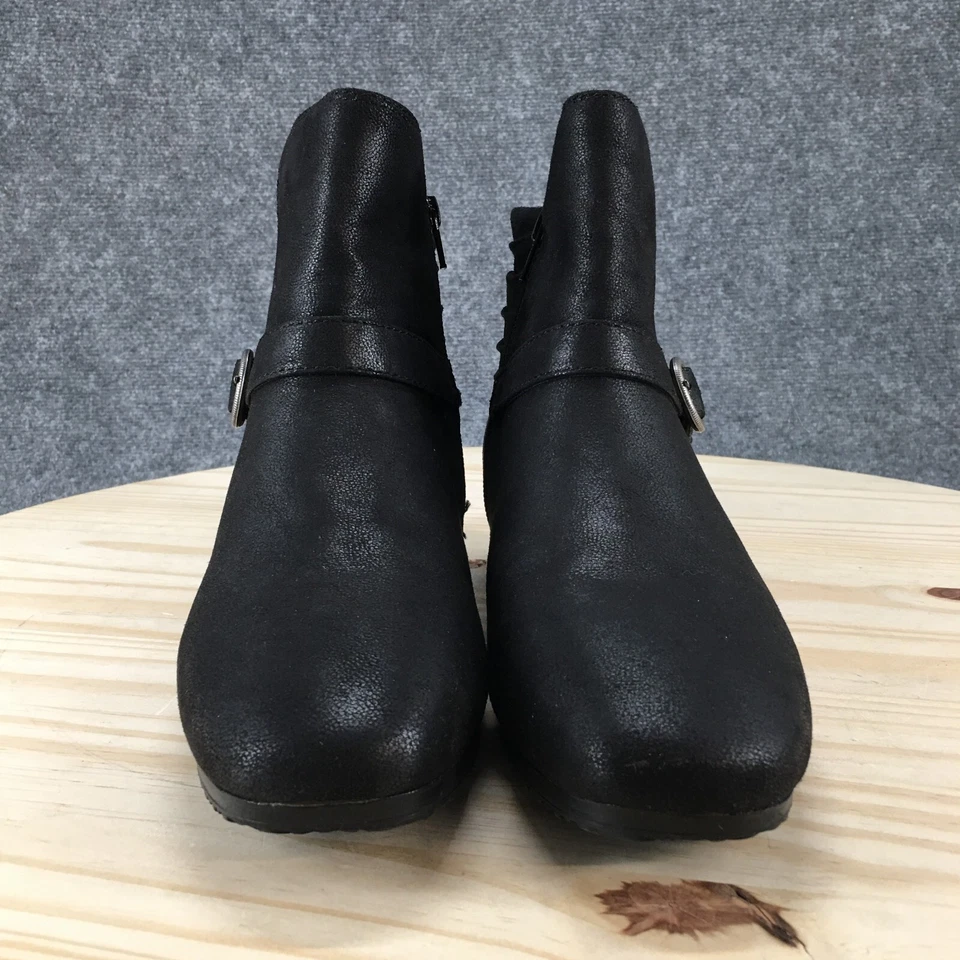 Baretraps 靴子女式 9.5 W Seema 踝靴黑色楔形侧拉链扣 — 第 4/4 张图片