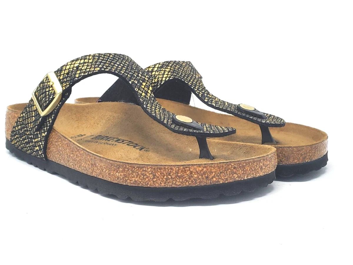 Gæstfrihed beskydning Drastisk Birkenstock Womens Gizeh Sandal Shiny Python Black US 7 EU 38 Regular Width  T394 | eBay