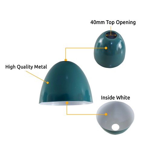Kitchen Vintage Ceiling Lampshade Easy Fit Gloss Metal Cup Pendant Light Shades - Picture 8 of 38