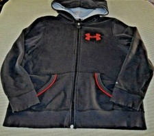Boys size Youth Large Underarmour Storm Jacket black zip front hooded