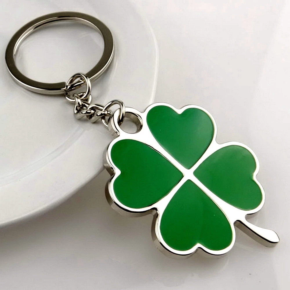 Four Leaf Clover Lucky Charm Keychain Keyring for Car Home Keys Key Fob  Chain