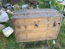 OLD WOOD ANTQUE VINTAGE STEAMER DOME DOLL TRUNK SHABBY RETRO DECOR AS IS