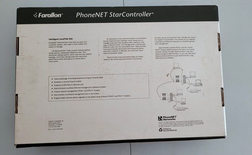 NEW Farallon PhoneNET StarController 12-port LocalTalk Network PN307 Open Box - Afbeelding 6 van 6