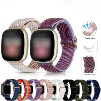 Elastic Nylon Strap Stretchy Loop Watch Band For Fitbit Versa/Versa 2/Lite/ 3 /4