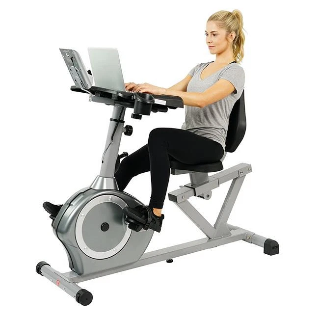 Sunny health & fitness sale magnetic recumbent desk exercise bike