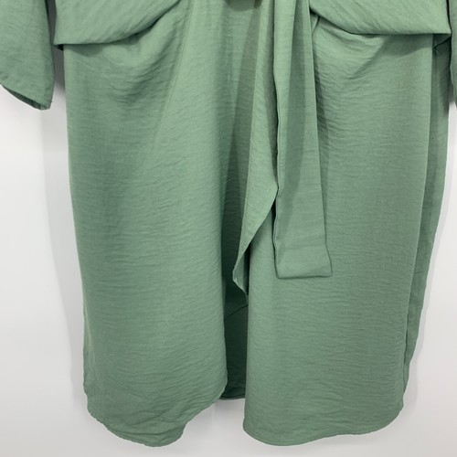 Cato Dress Womens Size Large Green V Neck Belted Flowy 3/4 Sleeve - Picture 4 of 11