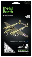 Fascinations ICONX Lockheed P-38 LIGHTNING Aircraft Metal Earth Model Kit ICX143