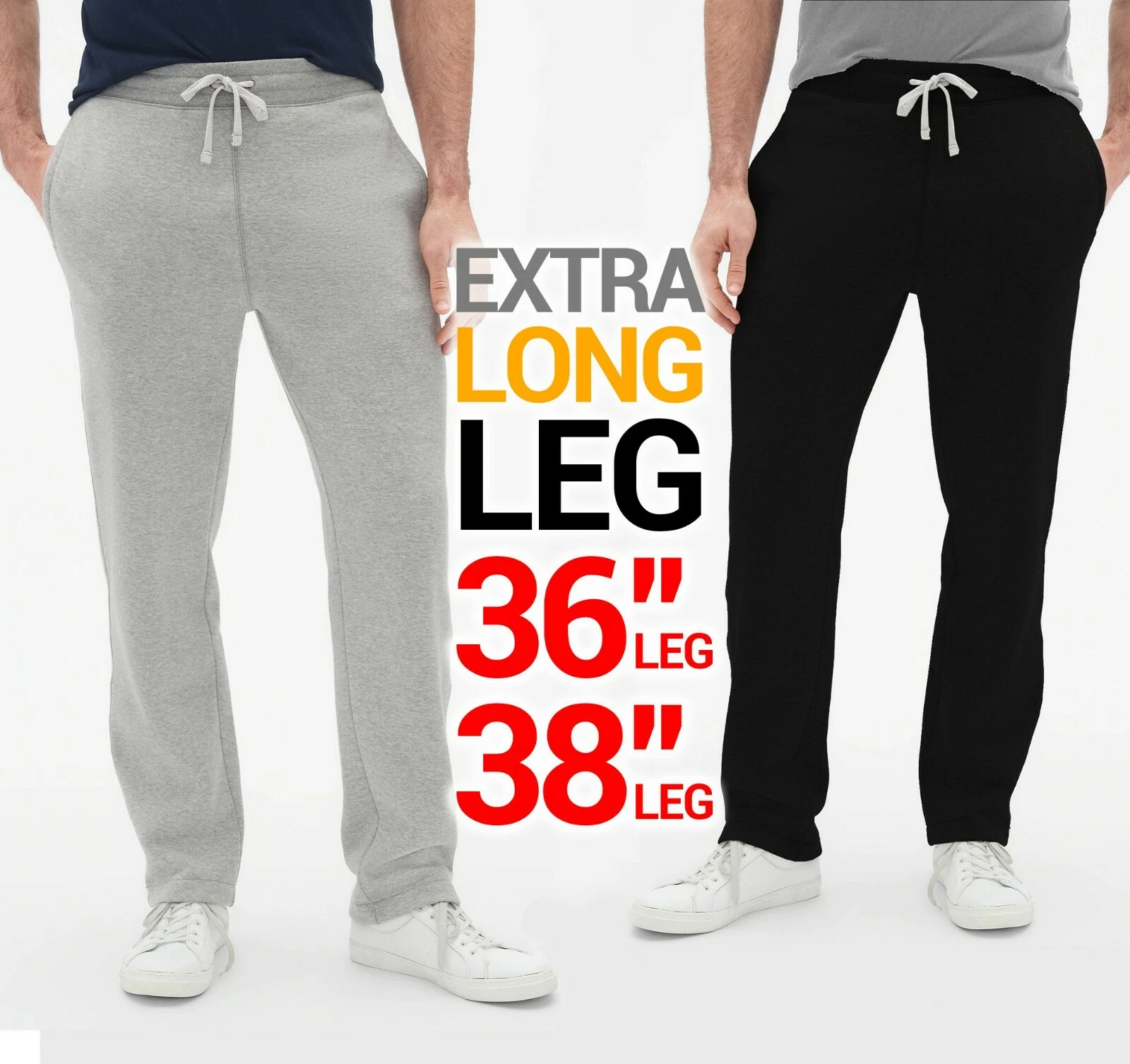 EXTRA LONG LEG Jogging Joggers Gym Bottoms Mens / Womens Big & Tall 36" 38" LEG
Opens in a new windo