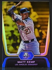 2012 Bowman Platinum #7 Matt Kemp Gold Parallel Los Angeles Dodgers